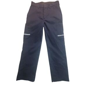 Stan Herman Cargo Workwear Pants Reflective Stripe Uniform Bottoms 34R-31 Navy